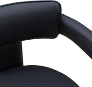 Brenda Vegan Leather Upholstered Dining Chair in Black, Set of 2 - 11085Black-C