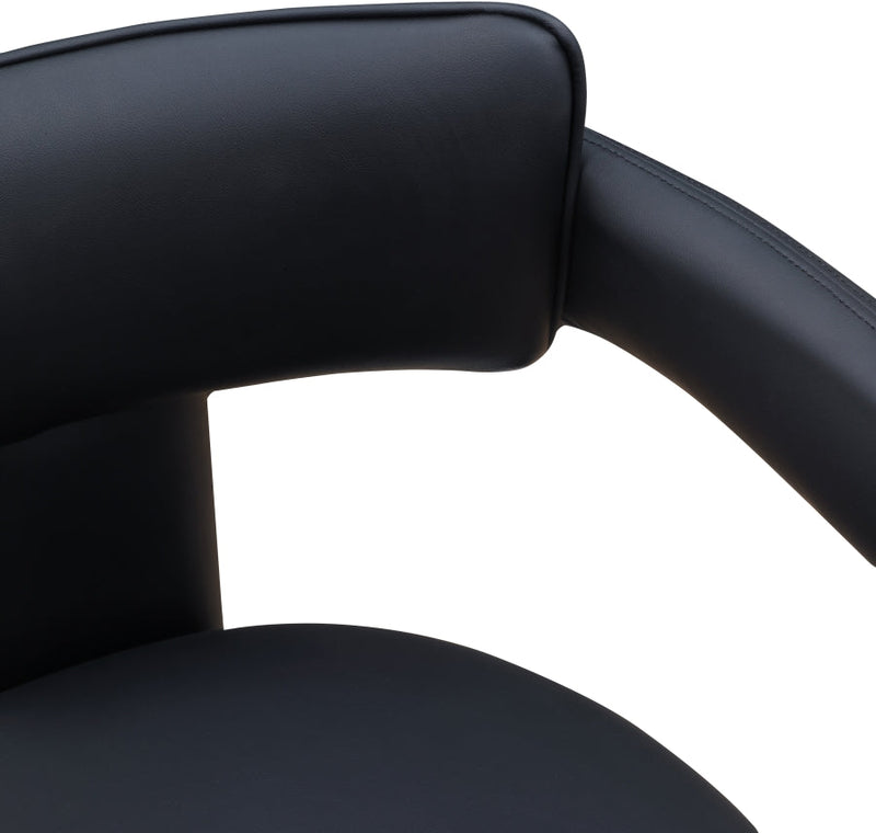 Brenda Vegan Leather Upholstered Dining Chair in Black, Set of 2 - 11085Black-C