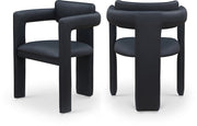 Brenda Vegan Leather Upholstered Dining Chair in Black, Set of 2 - 11085Black-C