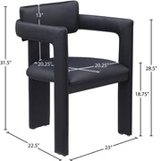 Brenda Vegan Leather Upholstered Dining Chair in Black, Set of 2 - 11085Black-C