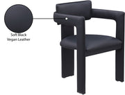 Brenda Vegan Leather Upholstered Dining Chair in Black, Set of 2 - 11085Black-C