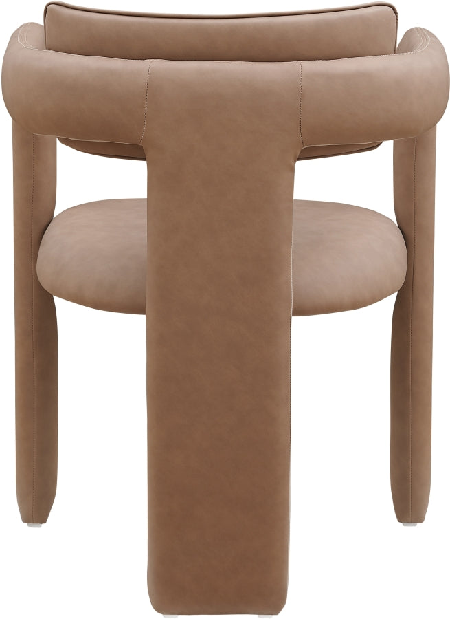 Brenda Vegan Leather Upholstered Dining Chair in Brown, Set of 2 - 11085Brown-C