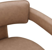 Brenda Vegan Leather Upholstered Dining Chair in Brown, Set of 2 - 11085Brown-C