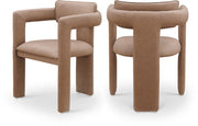 Brenda Vegan Leather Upholstered Dining Chair in Brown, Set of 2 - 11085Brown-C