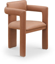 Brenda Vegan Leather Upholstered Dining Chair in Cognac, Set of 2 - 11085Cognac-C