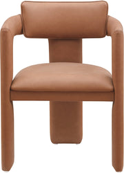 Brenda Vegan Leather Upholstered Dining Chair in Cognac, Set of 2 - 11085Cognac-C