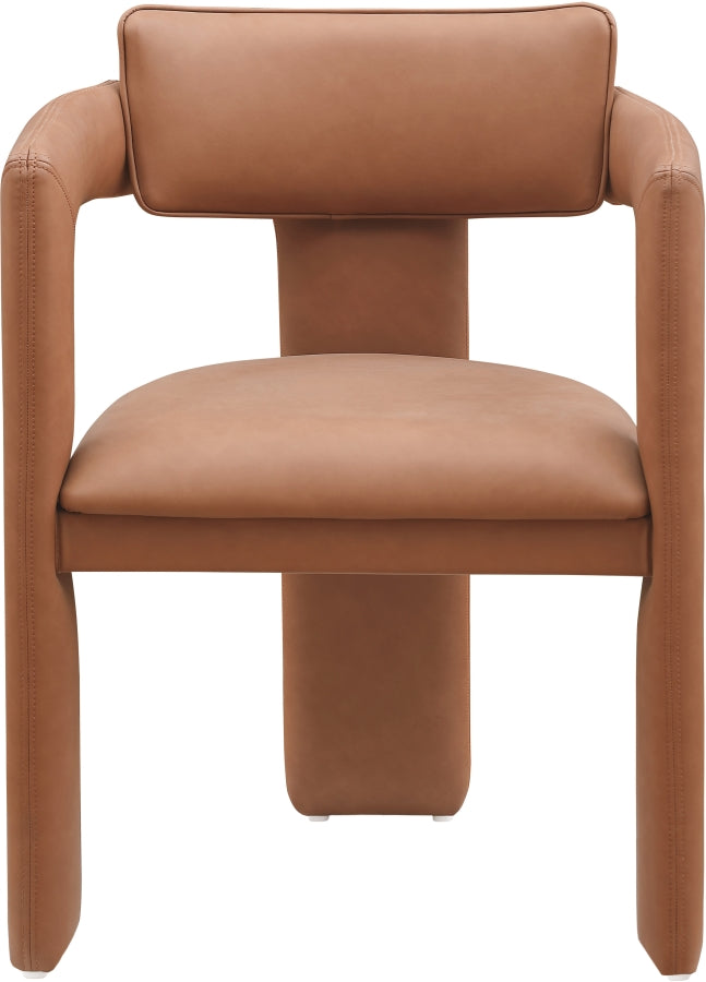 Brenda Vegan Leather Upholstered Dining Chair in Cognac, Set of 2 - 11085Cognac-C