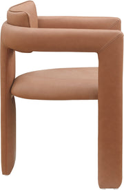 Brenda Vegan Leather Upholstered Dining Chair in Cognac, Set of 2 - 11085Cognac-C