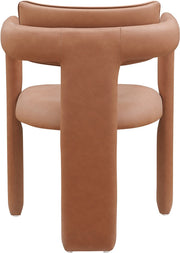 Brenda Vegan Leather Upholstered Dining Chair in Cognac, Set of 2 - 11085Cognac-C