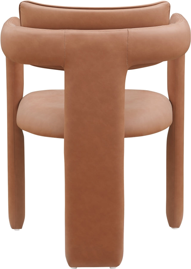 Brenda Vegan Leather Upholstered Dining Chair in Cognac, Set of 2 - 11085Cognac-C