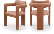 Brenda Vegan Leather Upholstered Dining Chair in Cognac, Set of 2 - 11085Cognac-C