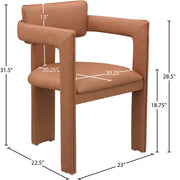 Brenda Vegan Leather Upholstered Dining Chair in Cognac, Set of 2 - 11085Cognac-C