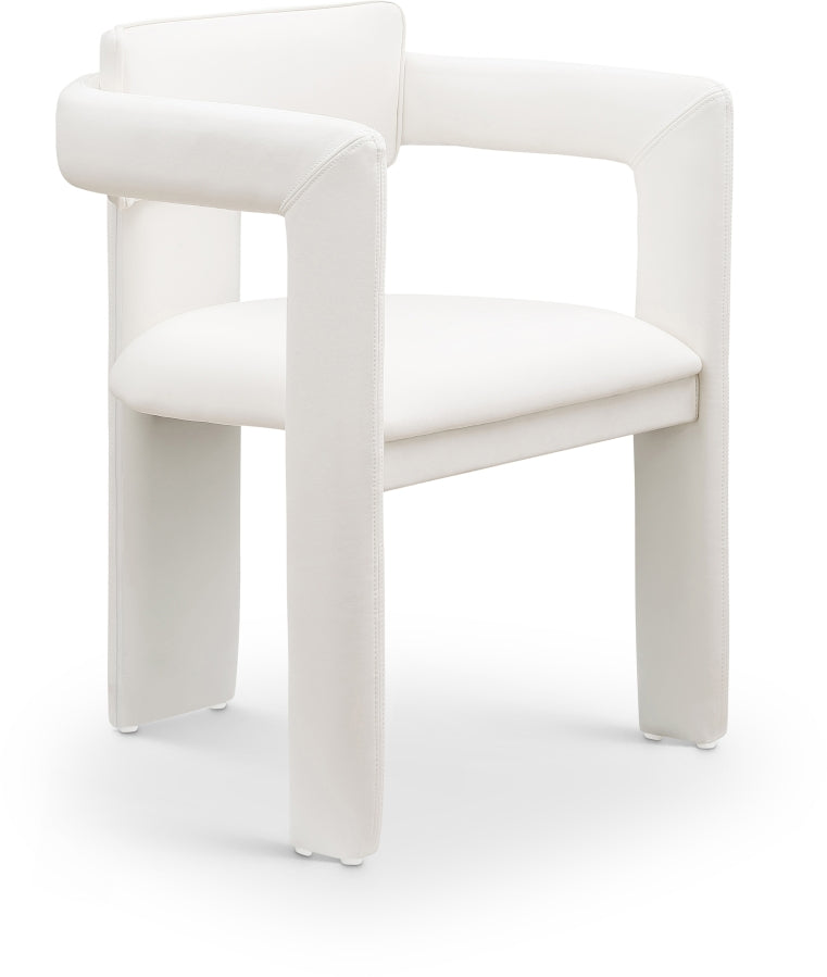 Brenda Vegan Leather Upholstered Dining Chair in Cream, Set of 2 - 11085Cream-C