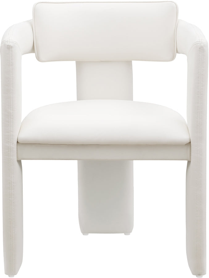 Brenda Vegan Leather Upholstered Dining Chair in Cream, Set of 2 - 11085Cream-C