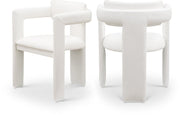 Brenda Vegan Leather Upholstered Dining Chair in Cream, Set of 2 - 11085Cream-C