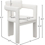 Brenda Vegan Leather Upholstered Dining Chair in Cream, Set of 2 - 11085Cream-C