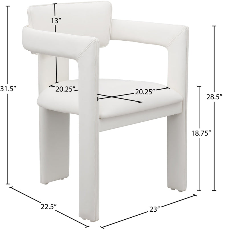 Brenda Vegan Leather Upholstered Dining Chair in Cream, Set of 2 - 11085Cream-C
