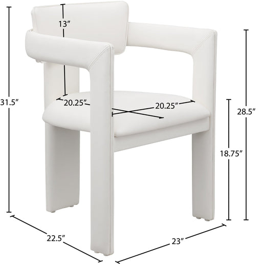 Brenda Vegan Leather Upholstered Dining Chair in Cream, Set of 2 - 11085Cream-C