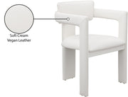 Brenda Vegan Leather Upholstered Dining Chair in Cream, Set of 2 - 11085Cream-C