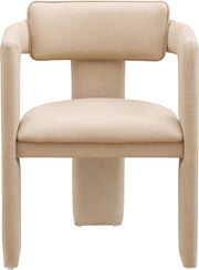 Brenda Vegan Leather Upholstered Dining Chair in Natural, Set of 2 - 11085Tan-C