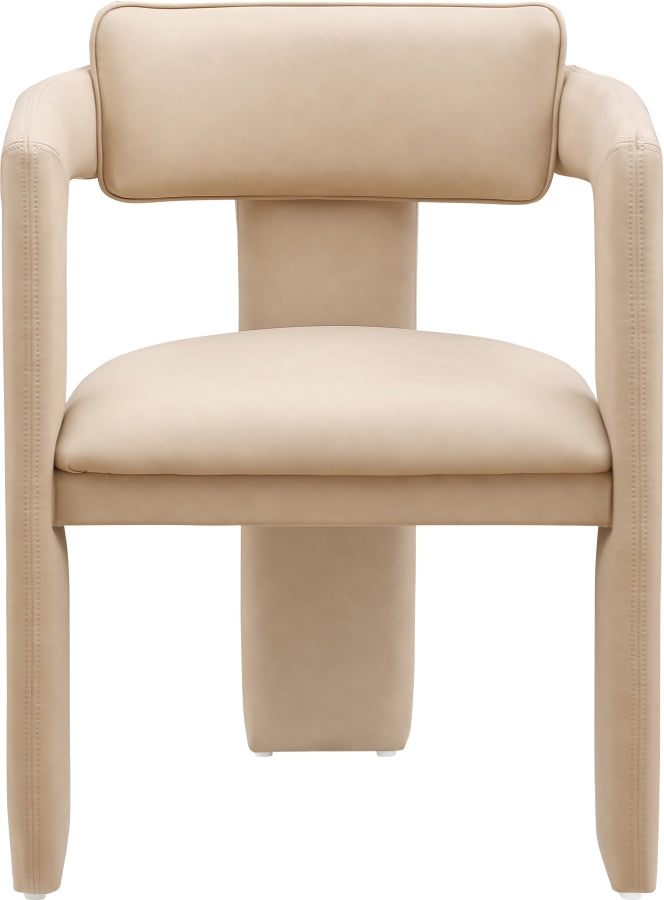 Brenda Vegan Leather Upholstered Dining Chair in Natural, Set of 2 - 11085Tan-C