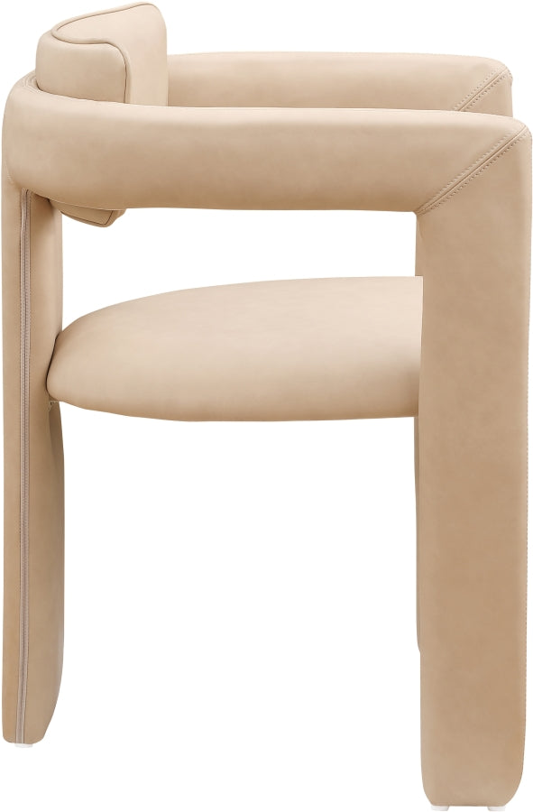 Brenda Vegan Leather Upholstered Dining Chair in Natural, Set of 2 - 11085Tan-C