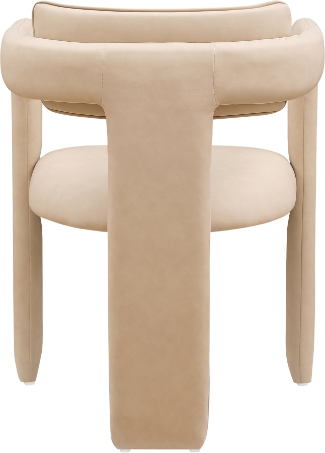 Brenda Vegan Leather Upholstered Dining Chair in Natural, Set of 2 - 11085Tan-C