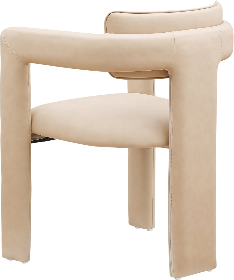 Brenda Vegan Leather Upholstered Dining Chair in Natural, Set of 2 - 11085Tan-C