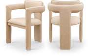 Brenda Vegan Leather Upholstered Dining Chair in Natural, Set of 2 - 11085Tan-C