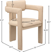 Brenda Vegan Leather Upholstered Dining Chair in Natural, Set of 2 - 11085Tan-C