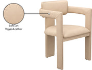 Brenda Vegan Leather Upholstered Dining Chair in Natural, Set of 2 - 11085Tan-C