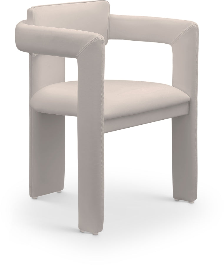 Brenda Vegan Leather Upholstered Dining Chair in Taupe, Set of 2 - 11085Taupe-C