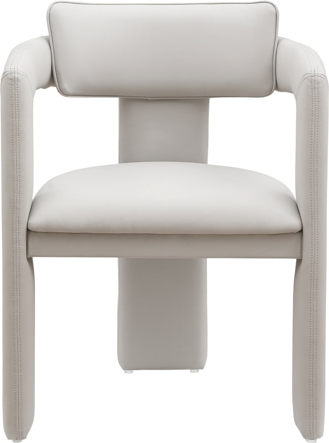 Brenda Vegan Leather Upholstered Dining Chair in Taupe, Set of 2 - 11085Taupe-C