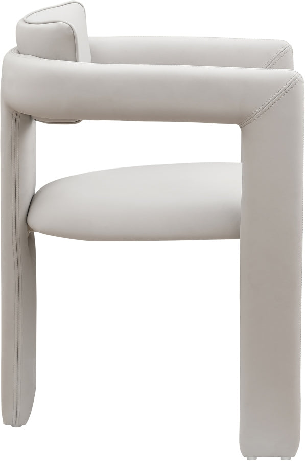 Brenda Vegan Leather Upholstered Dining Chair in Taupe, Set of 2 - 11085Taupe-C