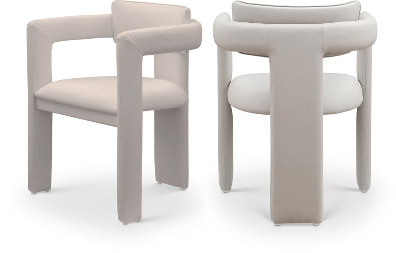 Brenda Vegan Leather Upholstered Dining Chair in Taupe, Set of 2 - 11085Taupe-C