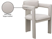 Brenda Vegan Leather Upholstered Dining Chair in Taupe, Set of 2 - 11085Taupe-C