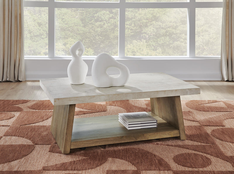 Brendalhouse Coffee Table with 1 End Table in Light Brown - PKG022050
