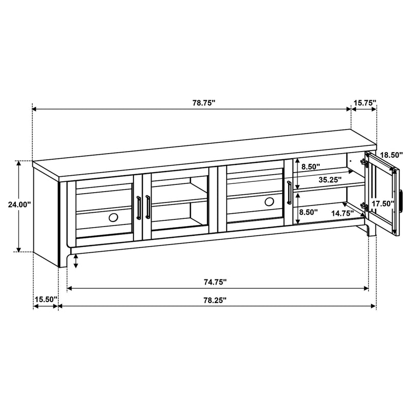 Brenham 79-inch 4-door TV Stand Media Console Washed Oak - 720130