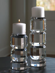 Brentley Clear/Silver Finish Candle Holder Set (Set of 2) - A2000770