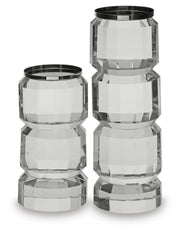 Brentley Clear/Silver Finish Candle Holder Set (Set of 2) - A2000770