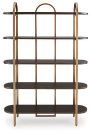 Brentmour Brown/Gold Finish Bookcase - A4000589