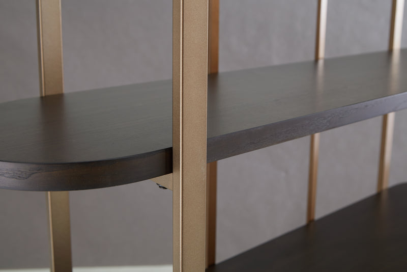 Brentmour Brown/Gold Finish Bookcase - A4000589