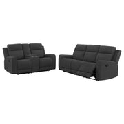 Brentwood 2-piece Upholstered Reclining Sofa Set Charcoal - 610284-S2