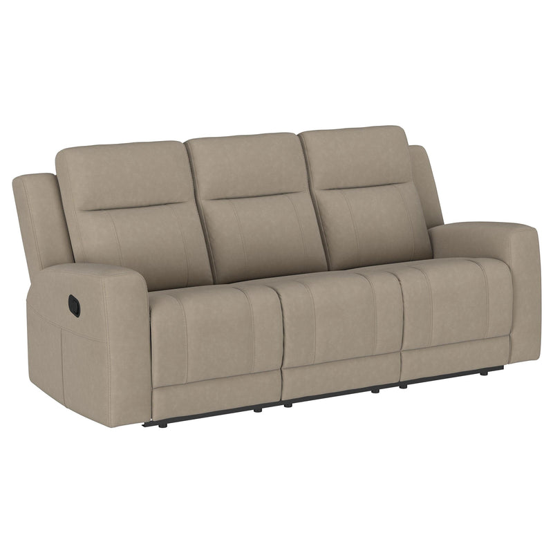 Brentwood 2-piece Upholstered Reclining Sofa Set Taupe - 610281-S2