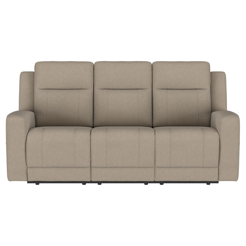 Brentwood 2-piece Upholstered Reclining Sofa Set Taupe - 610281-S2