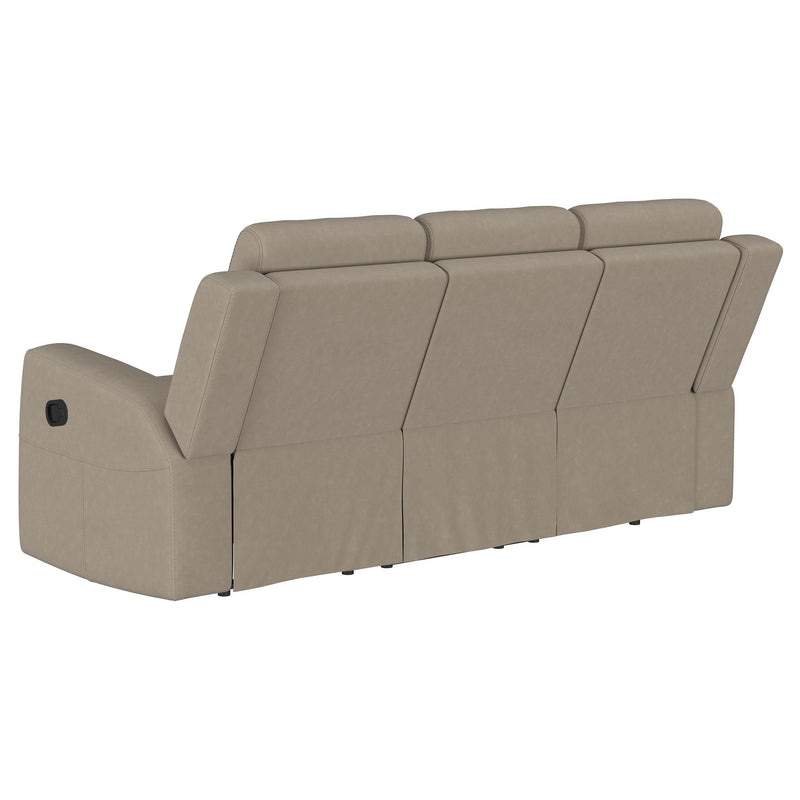 Brentwood 2-piece Upholstered Reclining Sofa Set Taupe - 610281-S2