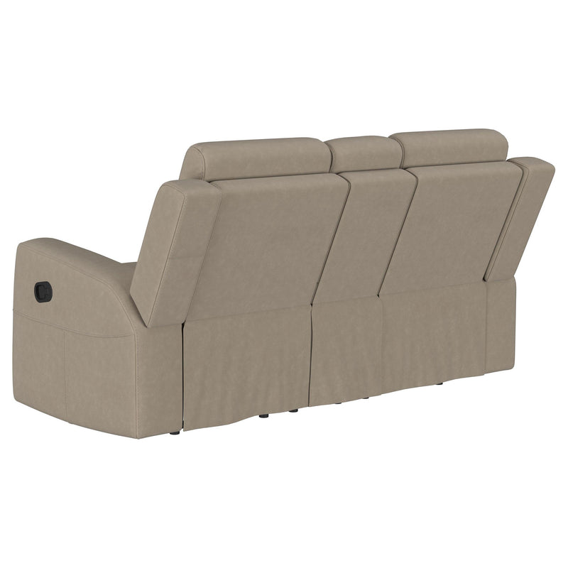 Brentwood 2-piece Upholstered Reclining Sofa Set Taupe - 610281-S2