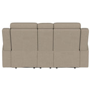 Brentwood Upholstered Motion Reclining Loveseat Taupe - 610282