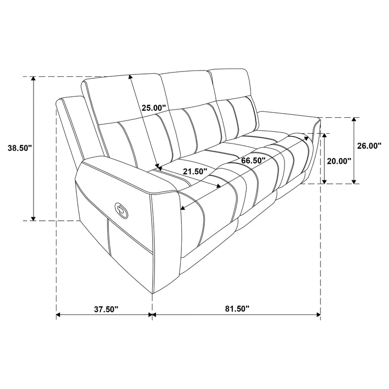 Brentwood Upholstered Motion Reclining Sofa Dark Charcoal - 610284