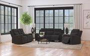 Brentwood Upholstered Motion Reclining Sofa Dark Charcoal - 610284